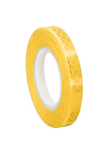 3M 3431 Yellow Micro Prismatic Sheeting Reflective Tape - 0.375 in. x 15 ft. Non Metalized Adhesive Tape Roll. Safety Tape