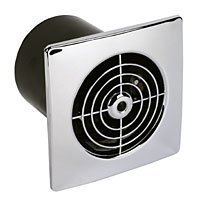 Manrose 100mm Low Profile Extractor Fan/ Timer - Chrome by Manrose