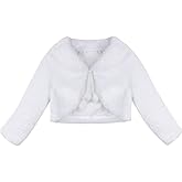 vastwit Toddlers Little Girls Faux Fur Long Sleeve Shrug Coat Wedding Party Bridesmaid Dress Cover Up