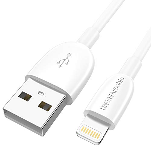 UNBREAKcable iPhone Charger Lightning Cable - [Apple MFi Certified] Ultra-High Lifespan 2.4A Charge iPhone Cable Compatible with iPhone Xs/XS Max/XR/X/ 8 8 Plus/ 7 7 Plus/iPad/iPod - 3.3ft 1M White