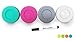 Mason Jar Lids - Compatible with Regular Mouth Size Ball Jars - Reusable and Leak Proof Plastic Lids are BPA Free - Includes Pen for Marking - Pink, Teal, Gray & White - Pack of 4
