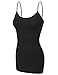 RT1002 Ladies Adjustable Spaghetti Strap Basic Long Cami Tank Top Black L