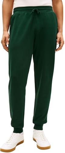 Tommy Hilfiger Uomo Pantaloni da Jogging Essential Terry Sweatpant in Cotone, Verde (Nocturnal Green), L