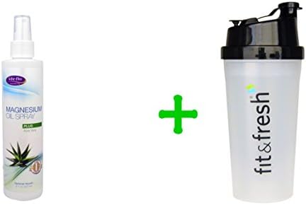 Life Flo Health, Life-Flor, Magnesium Oil Spray, Plus Aloe Vera, 8 fl oz (237 ml)(3 PACK), Power Shaker Bottle, 20 oz Bottle