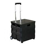 Royal Collapsible Heavy-Duty Folding Office Cart with LID Mobile Utility Filing Cart