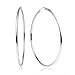 Extra Large Silver Hoop Earrings for Women, Nickle Free, Tarnish Free, 2x60mm 2 1/2