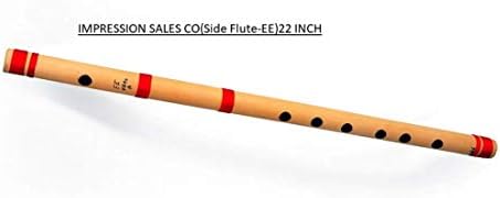 HISCIN ISC Impression India's Large Bamboo Natural Flute Bansuri for Deep Low Frequency Sonorous Notes 22 Inches Brown