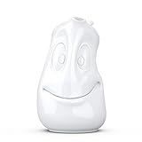 FIFTYEIGHT PRODUCTS TASSEN Porcelain Tea Pot with Lid, Good Mood Face Edition, 40 oz. White (Single Tea Pot with Lid)