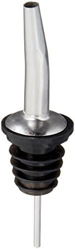 Stainless Steel Free Flow Vented Pourer Wine Liquor Bottle Tapered Spout Rubber Stopper 2 Pack