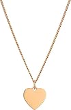 fossil womens heart rose gold tone stainless steel necklace one size