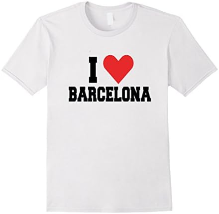 Mens I Heart Love Barcelona Spain Gift T-Shirt Large White