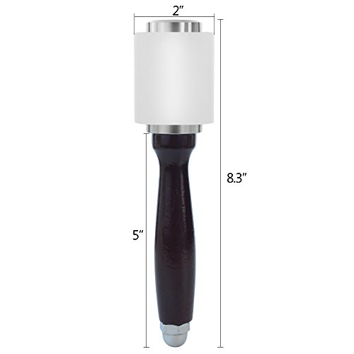baotongle 8.3'' Nylon Hammer, Leathercraft Carving Hammer For Stamping Sew Leather Cowhide Tool Kit with Wooden Handle - Thumbnail 2