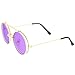zeroUV - Mid Size Flip-Up Colored Lens Round Django Sunglasses 49mm (Gold/Purple)