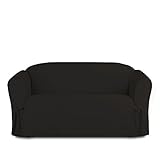 Linen Store Microsuede Slipcover, Furniture Protector Cover (Loveseat, Black)