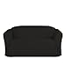 Linen Store Microsuede Slipcover Furniture Protector Cover, Black, Loveseat