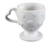 Creative Hobbies Small Heart Mug, Case of 6, Unfinished Ceramic Bisque, with How to Paint Your Own Pottery Booklet