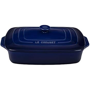 Le Creuset PG1148S-3278 Stoneware Covered Rectangular Casserole, 12.5 by 8.5-Inch, Indigo