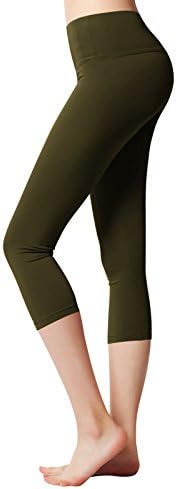 ACTICLO Plus Size High Waist Tummy Control Shapewear ? Power Flex Capri Olive XXX-Large