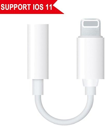 Lightning Jack Adapter， Headphone Jack Adapter Lightning Connector to 3.5mm AUX Audio Jack Earphone Extender Jack Stereo for iPhone X/10 iPhone 8/8Plus iPhone 7/7Plus Support IOS 11