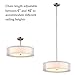 TZOE Drum Light,Double Drum Chandelier,White 3 Light Drum Pendant Light,20