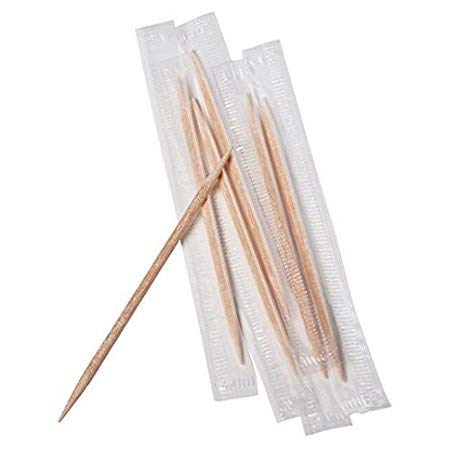 500 Individually Wrapped Double Pointed Round Wooden Toothpicks - Thumbnail 4