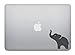 Grey Elephant Macbook Decal - Sticker Removable Vinyl Skin for Apple Macbook Pro Air Mac Laptop - G001-GREY