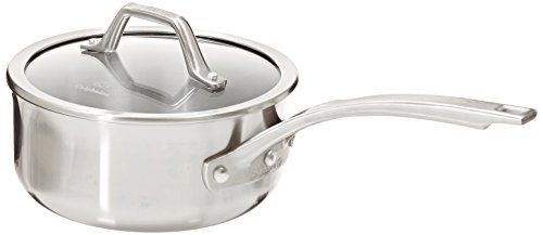 Calphalon AccuCore Stainless Steel Shallow Sauce Pan with Cover, 2.5-Quart