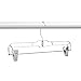 HOUSE DAY 100 Pack 14 inch Clear Plastic Skirt Hangers with Clips, Skirt Hangers, Clip Hangers for Pants,Trouser Bulk Plastic Pants Hangers