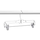 HOUSE DAY 12 Pcs Pack 14 inch Clear Plastic Skirt Hangers with Clips, Skirt Hangers, Clip Hangers for Pants, Bulk Plastic Hangers