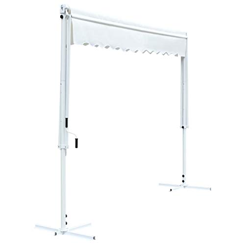 Festnight Standmarkise 3x3 m Creme | Gartenmarkise Sonnenschutz | Freistehende Markise für Balkon Terrasse Garten – Bild 5