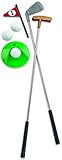 Ideas In Life Indoor Kids Golf Set - Novelty Toy Sports Kids Plastic Training 7 Piece Set - 2 Metal Pole Putters Included