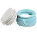 Sparrow Decor Mason Salt Cellar - Ceramic Salt Cellar With Lid - Rustic Farmhouse Decor (Blue)