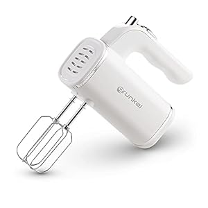 Grunkel – Batidora de Varillas Amasadora para repostería 5 velocidades – AM-25G – Incluye dos varillas diferentes para mezclar y Amasar, Perfecta para Panadería y Repostería – Blanco (250W)