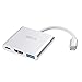 USB-C to HDMI Hub, ARKTEK 3-in-1 USB Type C to HDMI 4K Adapter with USB 3.0 and Charging Port Converter for Apple MacBook Chromebook Pixel Samsung Note 8 and more (Aluminum Case, Silver)