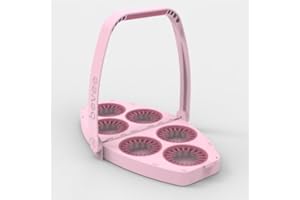 Bevee Reusable 6 Cup Drink Carrier for Coffee Runs Takeout Delivery | Uber Doordash | Foldable Portable Compact Durable Secure | Holder Caddy | Hot & Cold Cups | Comfort Handle (Pink Lady)