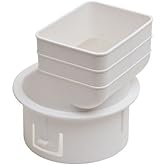 Universal Downspout to Drain Pipe Tile Adapter (White, 2x3x4)