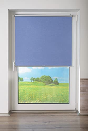 K-home® Thermal Spring Roller Blind with Modern Structure Fabric Jeans W 90 x H 200 cm