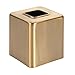 mDesign Metal Square Tissue Box Cover, Modern Facial Paper Holder - Accessories for Bathroom Vanity, Bedroom Dresser, Night Stand, Desk, Office, End Table - Unity Collection - 2 Pack - Soft Brass