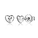 Bamoer White Gold Plated Heart Button Post Earring Stud for Women Gift