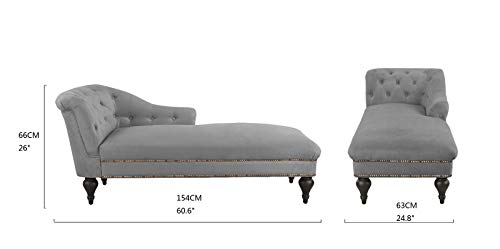 image for Casa Andrea Milano Chaise Lounge Indoor Chair Tufted Velvet Fabric, Mo