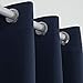 Deconovo Room Darkening Thermal Insulated Blackout Grommet Window Curtain for Bedroom, Navy Blue, 42x84 Inch Set of 4