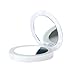 LED Lighted Travel Makeup Magnifying Mirror,magnifies 5x and 1x, Luxury Double Side and Folding Pocket Vanity/cosmetic Mirror
