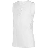 TUOYR Padded Shirt Youth Boys Padded Compression Sports Protective T-Shirt Rib Chest Protector Extreme Exercise (White Padded Vest, Y-M(Chest 26.5inch~28.5inch))