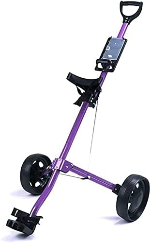 TUHFG Golf Push Cart Foldable Golf – 3 Wheel Lightweight Push Pull Cart with Comfortable Handle – Blue/Purple (Color : Purple) TUHFG Golf Push Cart Foldable Golf – 3 Wheel Lightweight Push Pull Cart with Comfortable Handle – Blue/Purple (Color : Purple)