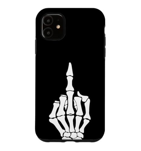 Middle Finger Skeleton Hand Funny Case for iPhone 11