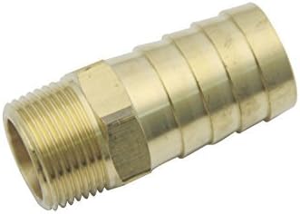 LTWFITTING Brass 3/8-Inch Male BSPT x 19mm Hose Barb Coupler Adapter Fitting for Vehicle Fuel System HVAC System (Pack of 5)