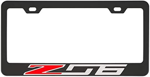 Chevy Corvette Z06 Black Chrome License Plate Frame (Zinc)