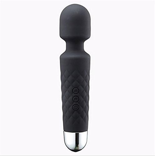 SEYOU HJP Series Personal Wireless Wand Massager with 10 Speeds 20 Powerful Vibration, USB Rechargeable Waterproof, ABS+Silicone, 6.3Ounce (Black)