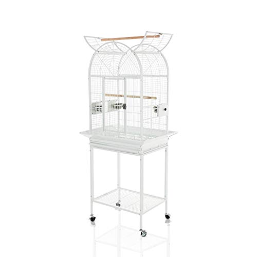 LAZY BUDDY 67″ Bird Cage, Large Wrought Iron Round Bird Cage with Stand for Parakeets, Cockatiel, Budgle and Other Birds