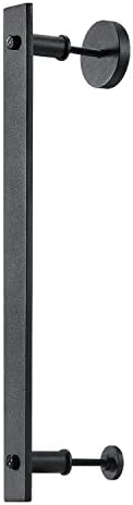 Toprema 14" Steel Rustic Black Sliding Barn Door Handle Pull Wood Door One-sided Flat Bar Handle Hardware